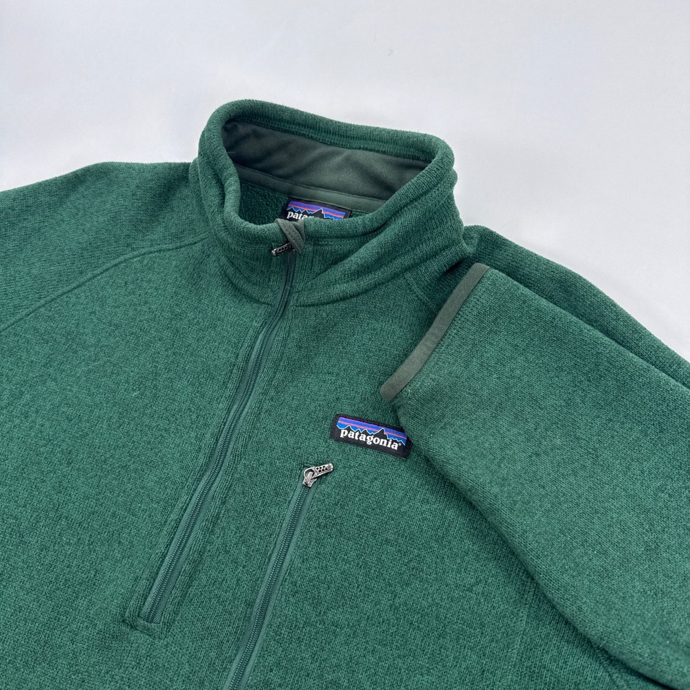 Patagonia Mens M Better Sweater Quarter Zip Fleece Malachite Green Heather 25521